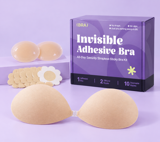 Invisible Strapless Sticky Bra Push up for Women, Ultra Adhesive Bra for Backless Dress, Cleavage Bra Lift Novelty Bras